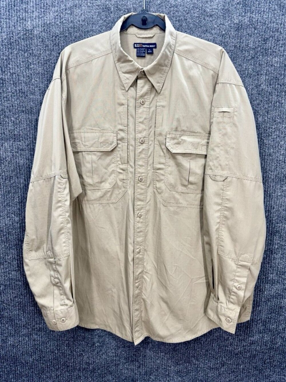 5.11 Tactical Shirt Men’s XL Tan Vented Button Front Long Sleeve Conceal Carry